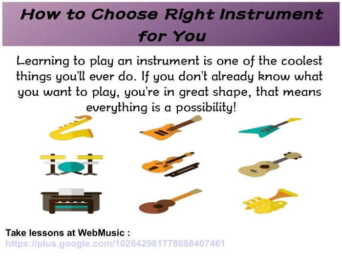 Instrument musical right study choosing